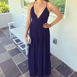 Lulus maxi navy blue dress size small
